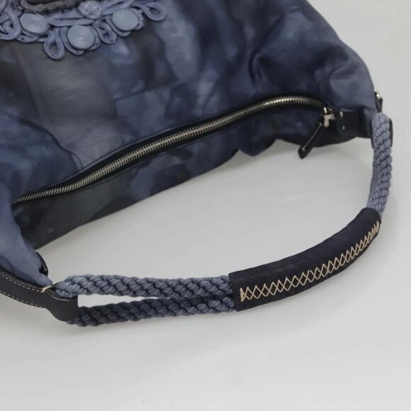 PRADA Shoulder Bag Nylon Blue Silver Auth - Picture 8 of 16